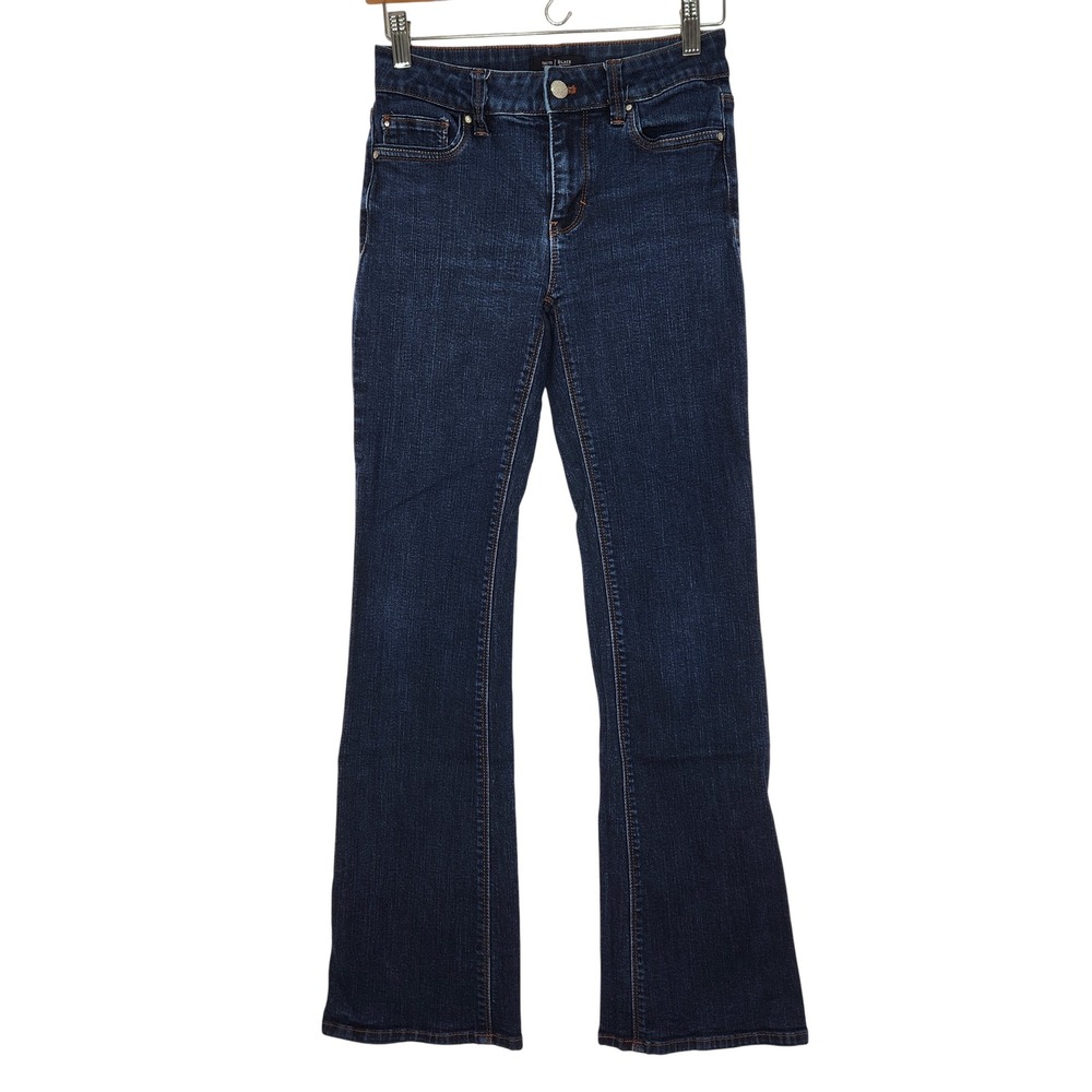 White House Black Market‎ Skinny Flare Jeans Dark Wash Women's Size 00S Mid Rise